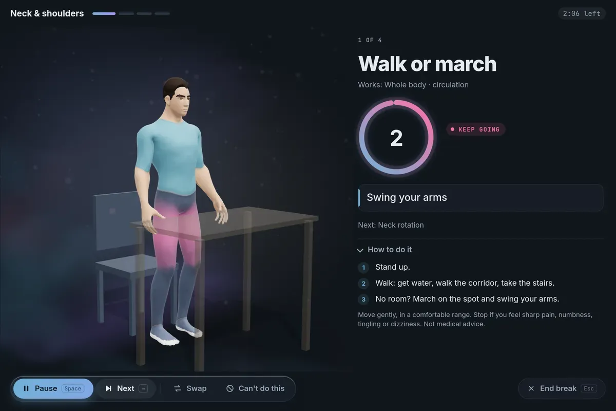 Posture interface preview